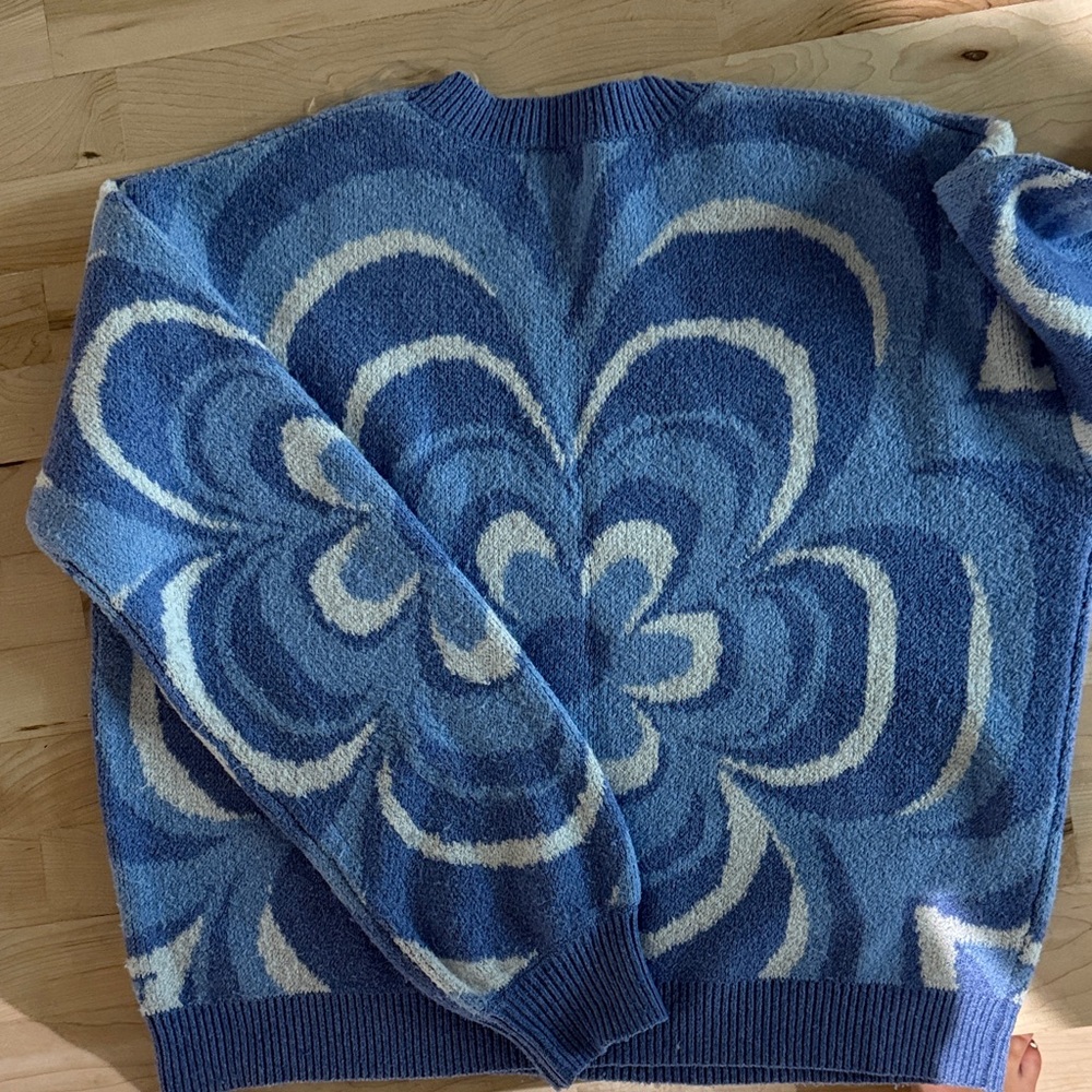 Blue Patterned Sweater - Picture 3 of 4